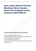   Case study i-Human Florence  Blackman (66 yo female) – Chest Pain Complete Latest Solutions 2024 PASS A+ 