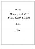 (SNHU online) BIO205 HUMAN A &(SNHU online) BIO205 HUMAN A & P II FINAL EXAM REVIEW Q & A 2024P II FINAL EXAM REVIEW Q & A 2024