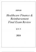 (SNHU online) IHP630 HEALTHCARE FINANCE & REIMBURSEMENT FINAL EXAM REVIEW Q & A