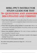 HFRG PPCT INSTRUCTOR STUDY GUIDE FOR TEST 70+ QUESTIONS AND ANSWERS 2024.