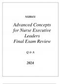 (SNHU online) NUR651 ADVANCED CONCEPTS FOR NURSE EXECUTIVE LEADERS FINAL EXAM