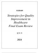 (SNHU online) NUR409 STRATEGIES FOR QUALITY IMPROVEMENT IN HEALTHCARE FINAL EXAM