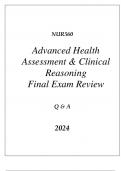 (SNHU online) NUR560 ADVANCED HEALTH ASSESSMENT & CLINICAL REASONING FINAL