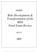 (SNHU online) NUR508 ROLE DEVELOPMENT & TRANSFORMATION OF THE MSN FINAL EXAM