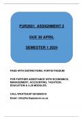 FUR2601 ASSIGNMENT 2 SEMESTER 1 2024. DUE 30TH  APRIL.