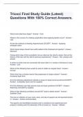 Tricoci Final Study Guide (Latest) Questions With 100% Correct Answers.