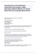 Introduction to Aromatherapy (Essential Oils;storage, saftey, Standards Materia Medica for 23 EO Base Oils and massage More) 2024!!