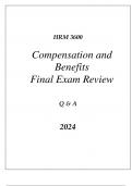 (WGU C236) HRM 3600 COMPENSATION AND BENEFITS FINAL EXAM REVIEW Q & A 2024.