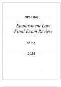 (WGU C233) HRM 3100 EMPLOYEMENT LAW FINAL EXAM REVIEW Q & A 2024.