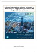 Test Bank & Solution Manual for International Business 17th Edition by John Daniels, Lee Radebaugh and Daniel Sullivan. All Chapters 1-20 | Newest Version 2024 || A   ( IN BUNDLE )