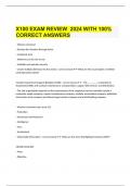  X100 EXAM REVIEW  2024 WITH 100% CORRECT ANSWERS