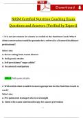 NASM Certified Nutrition Coaching Exam Questions and Answers (2024 / 2025) (Verified Answers)