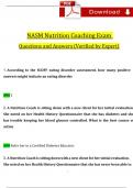 NASM Nutrition Coaching Exam Questions and Answers (2024 / 2025) (Verified Answers) 