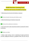 NASM Nutrition Coaching Exam Questions and Answers (2024 / 2025) (Verified Answers) 