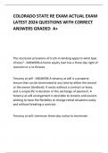 COLORADO STATE RE EXAM ACTUAL EXAM LATEST 2024 QUESTIONS WITH CORRECT ANSWERS GRADED  A+