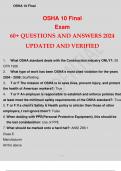 OSHA 10 FINAL EXAM 60+ QUESTIONS AND ANSWERS 2024