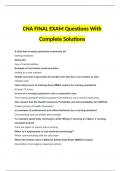 CNA FINAL EXAM Questions With Complete Solutions