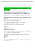 Homeland Security Exam Questions and Answers