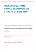 USMLE UNITED STATES  MEDICAL LICENSING EXAM STEP 3 PT. 2 LATEST 2024