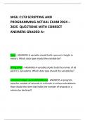 WGU C173 SCRIPTING AND PROGRAMMING ACTUAL EXAM 2024 – 2025  QUESTIONS WITH CORRECT ANSWERS GRADED A+