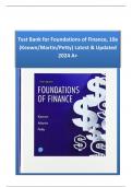 Test Bank for Foundations of Finance, 10e (Keown/Martin/Petty) Latest & Updated 2024