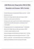 AAB Molecular Diagnostics DNA & RNA Question and Answer 100% Correct