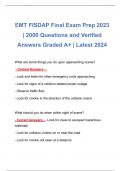 EMT FISDAP Final Exam | 2000 Questions and Verified Answers Graded A+ | Latest 2024 