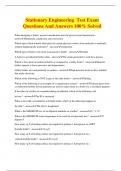 Stationary Engineering Test Exam Questions And Answers 100% Solved