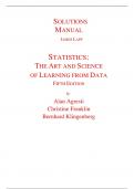 Solutions Manual With Test bank for Statistics The Art and Science of Learning from Data 5th Edition By Alan Agresti, Christine Franklin, Bernhard Klingenberg (All Chapters, 100% Original Verified, A+ Grade)