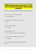 DANB Radiology Exam | Questions & 100%  Correct Answers (Verified) | Latest Update  | Grade A+