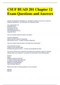 CSUF BUAD 201 Chapter 12 Exam Questions and Answers