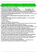  OCR CHEMISTRY A MODULE 3 - REACTION RATES AND EQUILIBRIUM STUDY GUIDE WITH COMPLETE SOLUTION!!