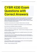 CYBR 4330 Exam Questions with Correct Answers