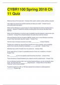 Bundle For  CYBR171 Exam Questions and Correct Answers