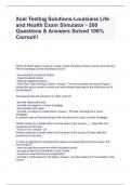 Xcel Testing Solutions-Louisiana Life and Health Exam Simulator - 200 Questions & Answers Solved 100% Correct!!