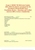 Exam 3: NR548/ NR 548 (Latest Update 2024/ 2025) Psychiatric Assessment for the Psychiatric-Mental Health Nurse Practitioner Review  | Questions and Verified Answers| 100% Correct- Chamberlain