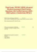 Final Exam: NR 509/ NR509 Advanced Physical Assessment Final Practice Questions with Verified Answers (2024/ 2025 Update)- Chamberlain 300 Q/A