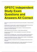 GPSTC Independent Study Exam Questions and Answers All Correct 