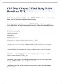 CNA Test: Chapter 3 Final Study Guide Questions 2024.