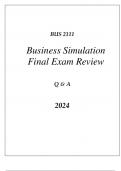 (WGU D361) BUS 2111 BUSINESS SIMULATION FINAL EXAM REVIEW Q & A 2024.