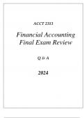 (WGU D102) ACCT 2313 FINANCIAL ACCOUNTING FINAL EXAM REVIEW Q & A 2024