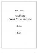 (WGU D215) ACCT 3340 AUDITING FINAL EXAM REVIEW Q & A 2024.