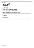 A-level ENGLISH LANGUAGE Paper 1 