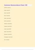 Common Nomenclature Chem 129 Questions & Answers Already Graded A+