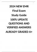 2024 NEW EMR  Final Exam  Study Guide  100% UPDATE QUESTIONS AND VERIFIED ANSWERS ALREADY GRADED A+