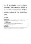 Tema 53. El aprendizaje motor_ evolución histórica y fundamentación teórica de las actuales concepciones. Modelos teóricos explicativos del aprendizaje motor.