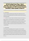 NFHS Football Case Plays - Rule 3  (Periods, Time Factor, and Substitutions)  Exam | Questions & 100% Correct Answers  (Verified) | Latest Update | Grade A+