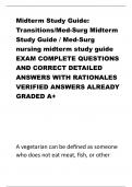 Med-Surg nurSing MidterM Study  guide eXAM COMPLete QueStiOnS  And COrreCt detAiLed AnSWerS  WitH rAtiOnALeS VeriFied AnSWerS  ALreAdy grAded A+