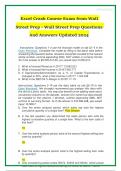 Excel Crash Course Exam from Wall Street Prep Questions And Answers (FINANCE 4201) LATEST UPDATE 2023/2024