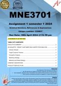 MNE3701 Assignment 1 (COMPLETE ANSWERS) Semester 2 2024 